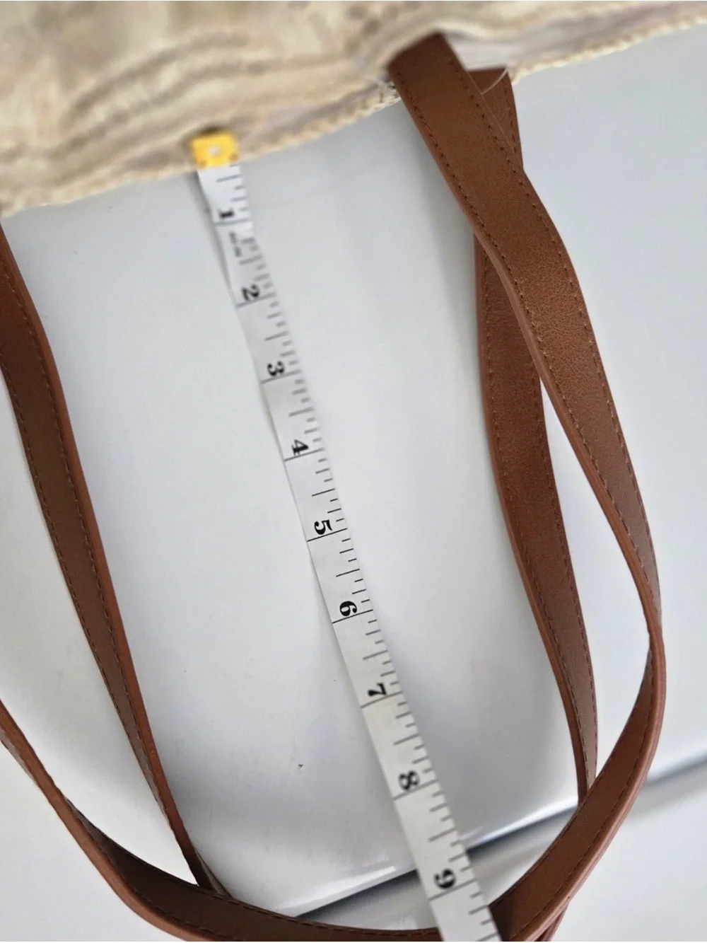 Woven Ruffle Tote Bag